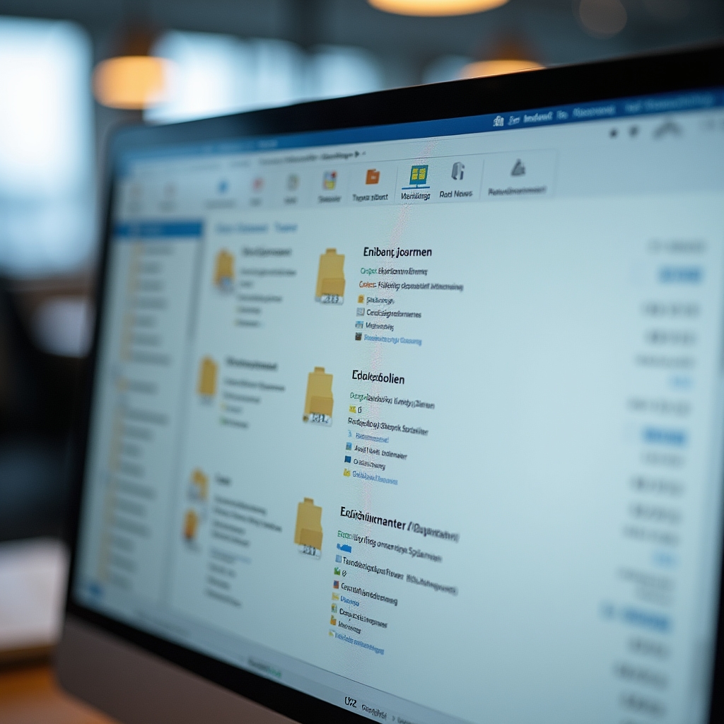 Übersichtliche Ordnerstruktur auf einem Computerbildschirm